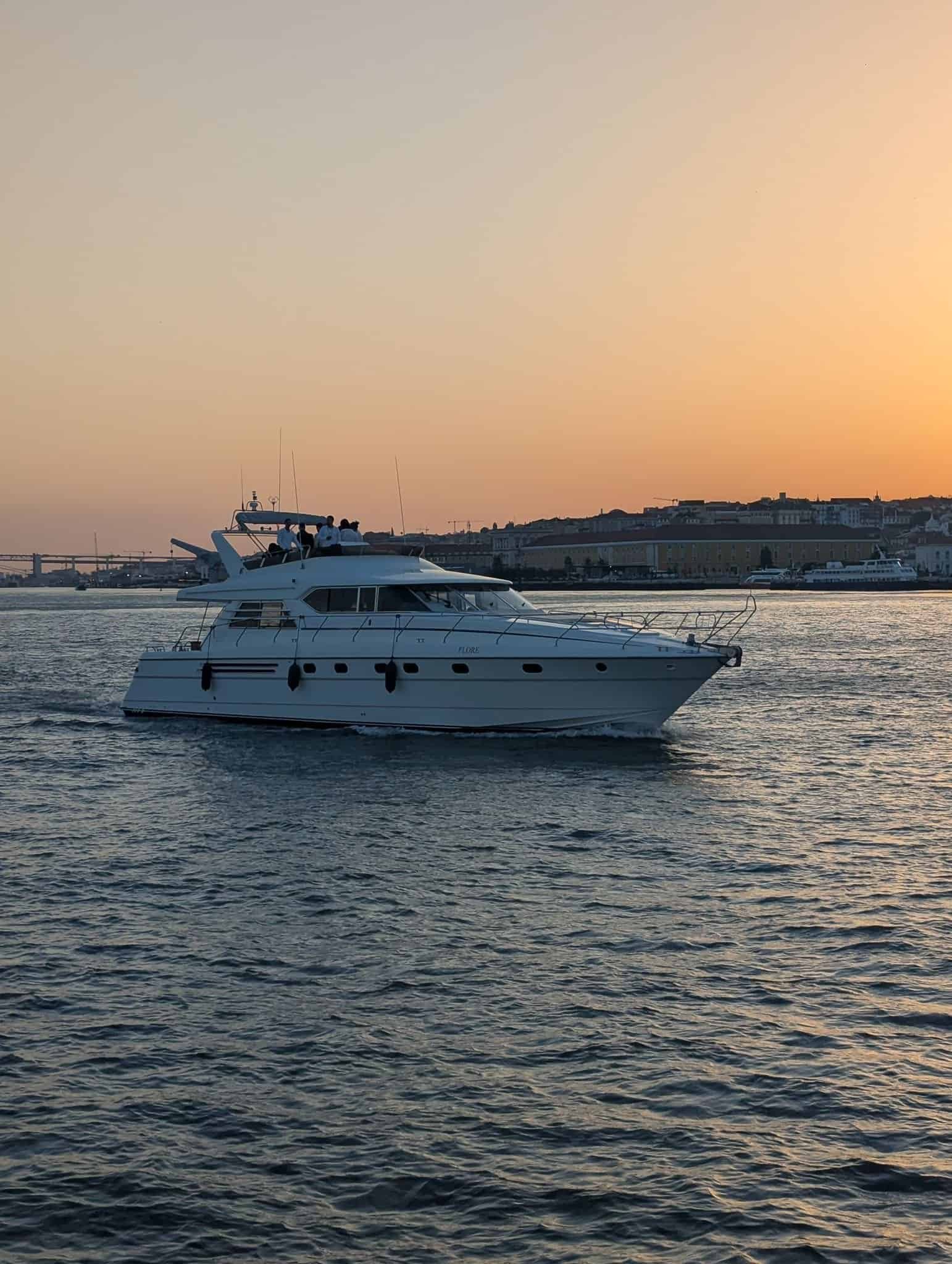 The Princess 65 provides a magical setting during sunset, perfect for private celebrations or romantic experiences